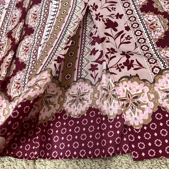 GAL MEETS GLAM Size 14 Maroon combo Liza Carly dress